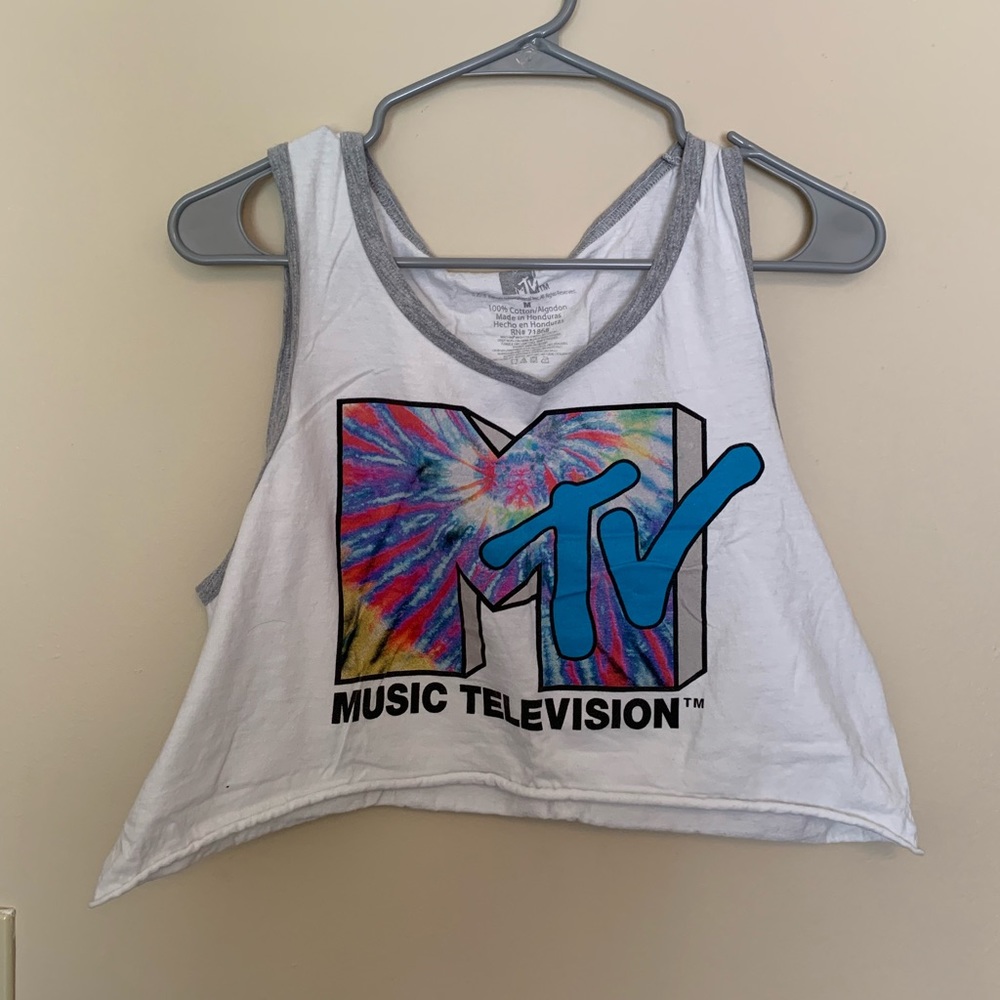 MTV tie dye crop tank top